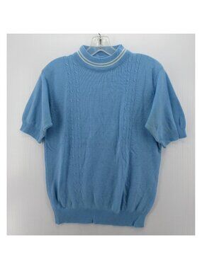 VINTAGE Montgomery Ward Sweater Medium 70s Tennis Preppy Mock Neck *
